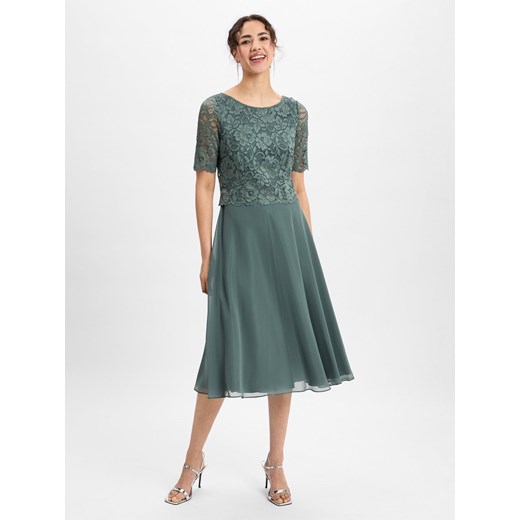 Sukienka Vera Mont elegancka z krótkim rękawem z okrągłym dekoltem