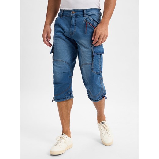 Timezone Męskie szorty bermudy - Loose Miles Mężczyźni Bawełna denim jednolity ze sklepu vangraaf w kategorii Spodenki męskie - zdjęcie 180447556