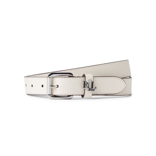Lauren Ralph Lauren Damski pasek skórzany - CARRYOVER Kobiety skóra biały jednolity ze sklepu vangraaf w kategorii Paski damskie - zdjęcie 180447567