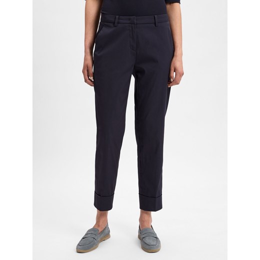 Cambio Damskie spodnie materiałowe - Krystal Kobiety granatowy jednolity ze sklepu vangraaf w kategorii Spodnie damskie - zdjęcie 180447635