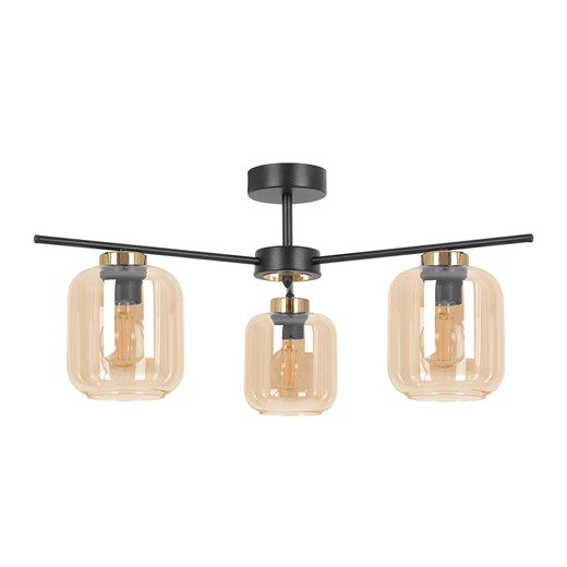 Lampa sufitowa z trzema kloszami beżowa P9-B21 ze sklepu Edinos.pl w kategorii Lampy sufitowe - zdjęcie 180449265