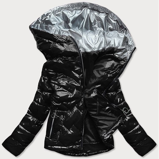 PIKOWANA KURTKA DAMSKA Z KAPTUREM CZARNA (B9562) Goodlookin.pl M (38) goodlookin.pl