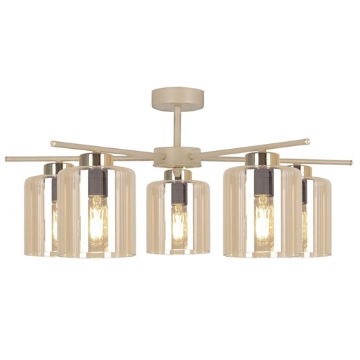 Lampa sufitowa bezowa z beżowym stelażem N9-T04 ze sklepu Edinos.pl w kategorii Lampy sufitowe - zdjęcie 180449607