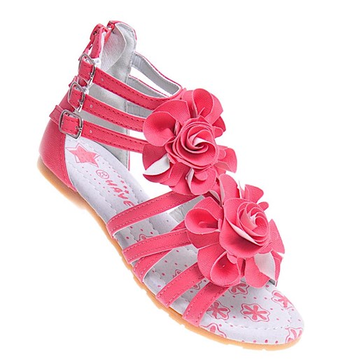 Wygodne sandały dziewczęce paseczki Watermelon /A2-3 11731 T192/ ze sklepu Pantofelek24.pl w kategorii Sandały dziecięce - zdjęcie 180449757