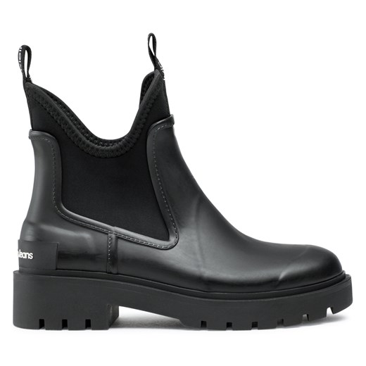 Kalosze Calvin Klein Jeans Mid Rainboot Chelsea YW0YW01034 Czarny 37 okazja eobuwie.pl