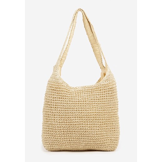 Beżowa Torebka Typu Shopper z Plecionki Felevera ze sklepu renee.pl w kategorii Torby letnie - zdjęcie 180451978