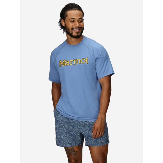 Marmot Koszulka funkcyjna &quot;Windridge Graphic&quot; w kolorze niebieskim ze sklepu Limango Polska w kategorii T-shirty męskie - zdjęcie 180453428