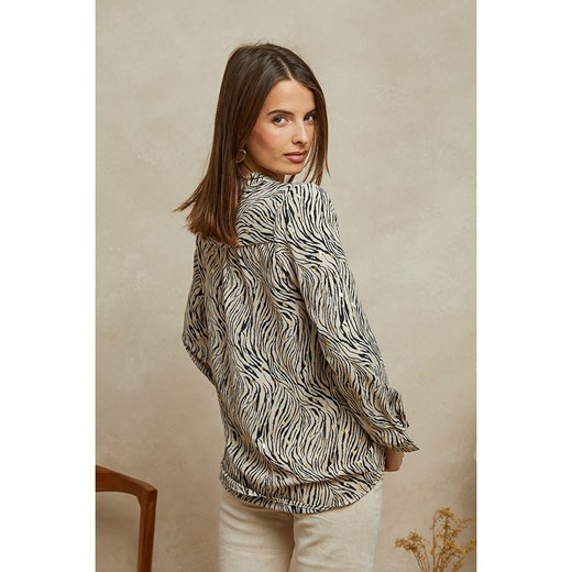 Plume Bluzka &quot;Yohel&quot; w kolorze beżowo-czarnym Plume XL okazja Limango Polska