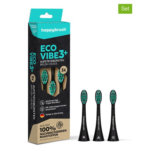 Happy Brush Końcówki (3 szt.) &quot;Eco Vibe3+&quot; do szczoteczki ze sklepu Limango Polska w kategorii Szczoteczki do zębów - zdjęcie 180454166