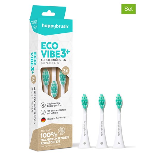Happy Brush Końcówki (3 szt.) &quot;Eco Vibe3+&quot; do szczoteczki ze sklepu Limango Polska w kategorii Szczoteczki do zębów - zdjęcie 180454168