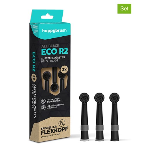 Happy Brush Końcówki (3 szt.) &quot;Eco R2&quot; do szczoteczki ze sklepu Limango Polska w kategorii Szczoteczki do zębów - zdjęcie 180454177