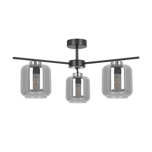 Lampa sufitowa z trzema kloszami grafitowa L5-H38 ze sklepu Edinos.pl w kategorii Lampy sufitowe - zdjęcie 180454747
