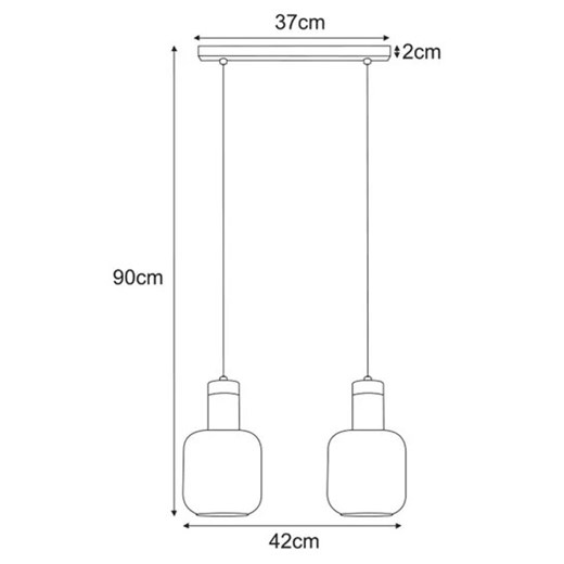 Grafitowa wisząca z podwójnym kloszem lampa - J080-Sinet Lumes One Size Edinos.pl