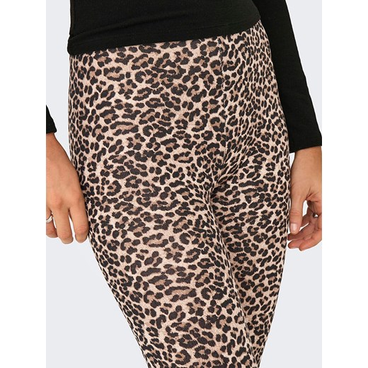ONLY Legginsy w kolorze jasnobrązowo-czarnym M okazja Limango Polska