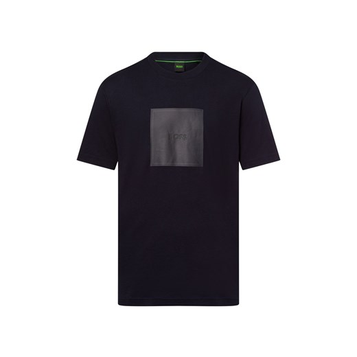 BOSS Green Koszulka męska - Logo Rib Mężczyźni Bawełna granatowy nadruk ze sklepu vangraaf w kategorii T-shirty męskie - zdjęcie 180456686