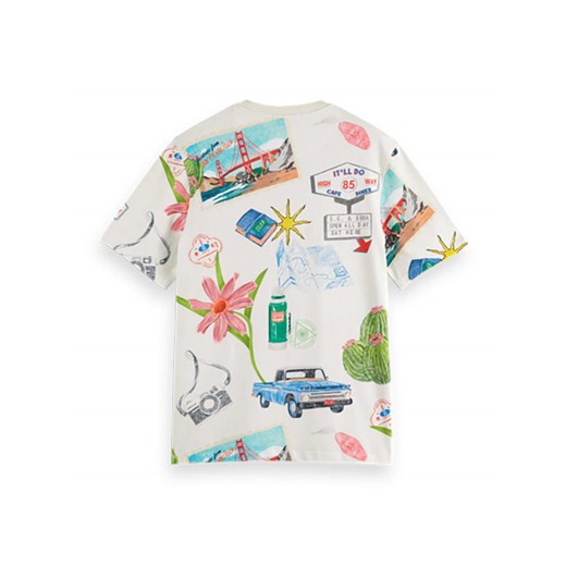 Scotch & Soda Koszulka w kolorze białym ze wzorem L promocyjna cena Limango Polska