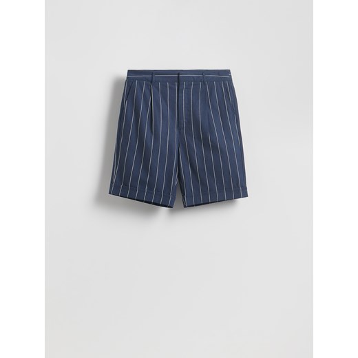 Reserved - Szorty regular z lnem - granatowy Reserved XL Reserved