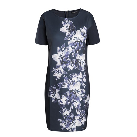 Sukienka z kwiatowym nadrukiem e-monnari niebieski abstrakcyjne wzory