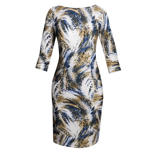 Sukienka w wielobarwną panterkę e-monnari  abstrakcyjne wzory