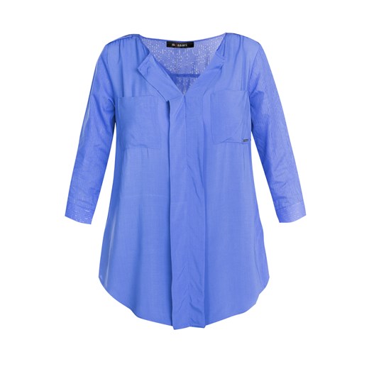 Bluzka koszulowa z wzorem e-monnari niebieski rękawy