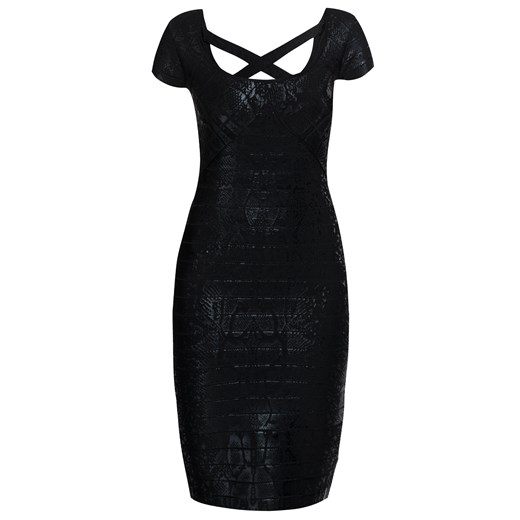 Ultrakobieca sukienka na wieczór e-monnari czarny abstrakcyjne wzory