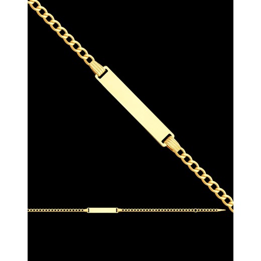 bransoletka złota dziecięca 16cm jubiler-pl czarny grawer