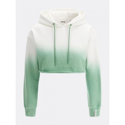 Damska bluza dresowa nierozpinana z kapturem GUESS ANISE CROP HOODIE ze sklepu Sportstylestory.com w kategorii Bluzy damskie - zdjęcie 181032019