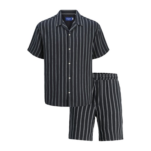 Jack&Jones Komplet koszula i szorty materiałowe Easter 12281255 Granatowy Relaxed Fit ze sklepu MODIVO w kategorii Koszule męskie - zdjęcie 181034909