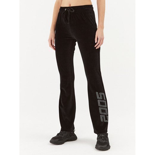 2005 Spodnie dresowe Velour Czarny Straight Fit ze sklepu MODIVO w kategorii Spodnie damskie - zdjęcie 181035905