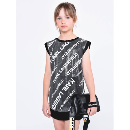 Karl Lagerfeld Kids Sukienka elegancka Z12242 S Czarny Regular Fit ze sklepu MODIVO w kategorii Sukienki dziewczęce - zdjęcie 181036598