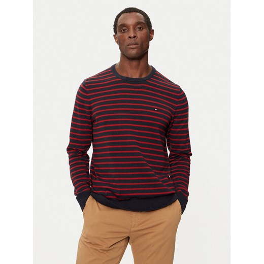 Tommy Hilfiger Sweter Essential MW0MW14748 Granatowy Regular Fit ze sklepu MODIVO w kategorii Swetry męskie - zdjęcie 181039275