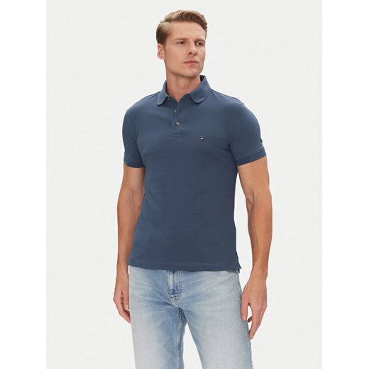 Tommy Hilfiger Polo 1985 MW0MW17771 Niebieski Slim Fit ze sklepu MODIVO w kategorii T-shirty męskie - zdjęcie 181050909