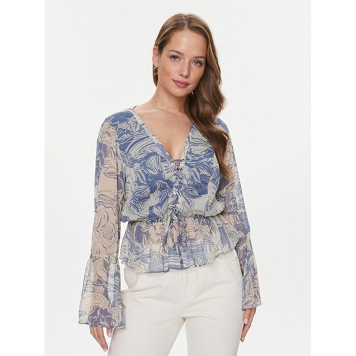 Guess Bluzka Ls Demi W4RH24 WDWT2 Niebieski Regular Fit Guess XS MODIVO