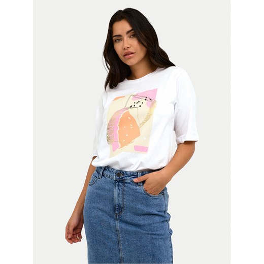 Kaffe T-Shirt Mira 10508592 Biały Regular Fit ze sklepu MODIVO w kategorii Bluzki damskie - zdjęcie 181053937