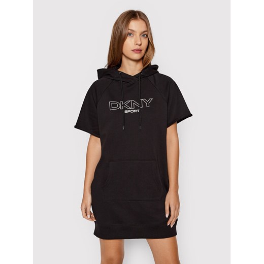 DKNY Sport Sukienka dzianinowa DP1D4601 Czarny Regular Fit ze sklepu MODIVO w kategorii Sukienki - zdjęcie 181059975