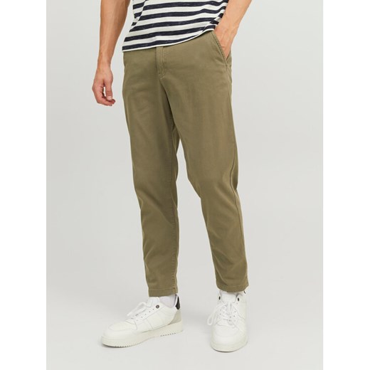 Jack&Jones Chinosy Harlow 12242188 Zielony Tapered Fit ze sklepu MODIVO w kategorii Spodnie męskie - zdjęcie 181060516