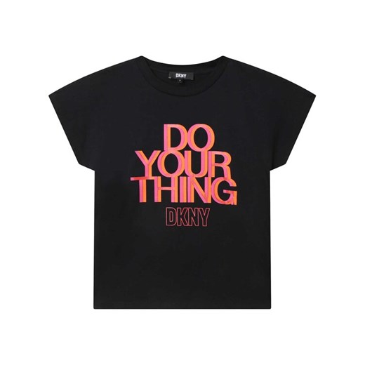 DKNY T-Shirt D35S88 S Czarny Regular Fit ze sklepu MODIVO w kategorii Bluzki dziewczęce - zdjęcie 181061205