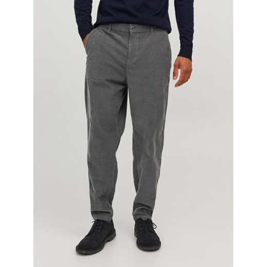 Jack&Jones Spodnie materiałowe 12237547 Szary Tapered Fit ze sklepu MODIVO w kategorii Spodnie męskie - zdjęcie 181062695