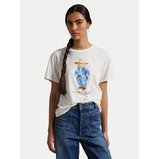 Polo Ralph Lauren T-Shirt 211959104 Biały Regular Fit ze sklepu MODIVO w kategorii Bluzki damskie - zdjęcie 181065966