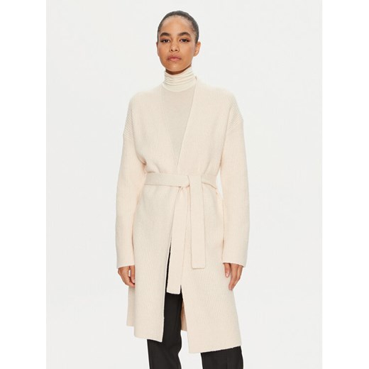Calvin Klein Kardigan K20K208005 Beżowy Regular Fit ze sklepu MODIVO w kategorii Swetry damskie - zdjęcie 181066266