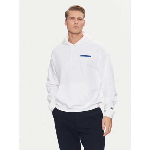 Lacoste Bluza SH6533 Biały Loose Fit ze sklepu MODIVO w kategorii Bluzy męskie - zdjęcie 181067487