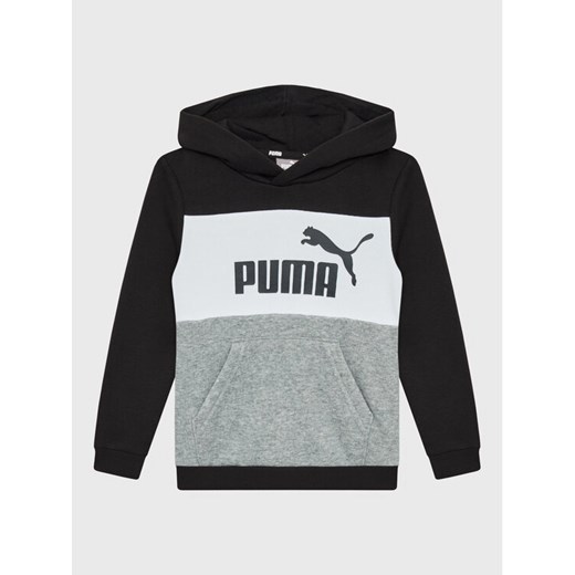 Puma Bluza Essentials+ Colourblock 849081 Czarny Regular Fit ze sklepu MODIVO w kategorii Bluzy chłopięce - zdjęcie 181068068
