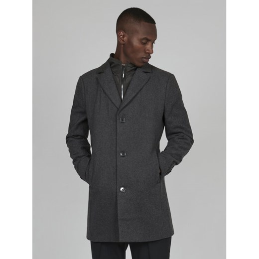 Matinique Płaszcz wełniany 30206267 Szary Regular Fit ze sklepu MODIVO w kategorii Płaszcze męskie - zdjęcie 181073838