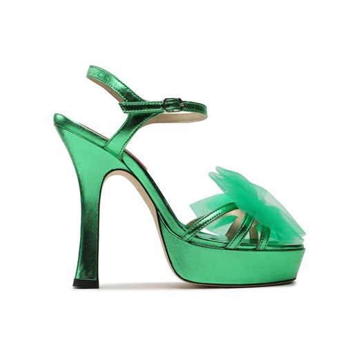 Custommade Sandały Arlina Metallic Bow 999624047 Zielony Custommade 36 MODIVO