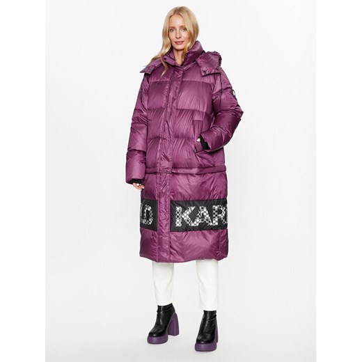 KARL LAGERFELD Kurtka puchowa Check 236W1506 Różowy Regular Fit ze sklepu MODIVO w kategorii Kurtki damskie - zdjęcie 181084009