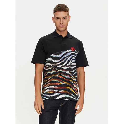 Just Cavalli Polo 76OAG6R1 Czarny Regular Fit ze sklepu MODIVO w kategorii T-shirty męskie - zdjęcie 181093979