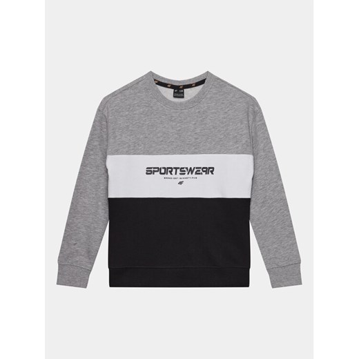 4F Bluza 4FJAW23TSWSM630 Szary Regular Fit ze sklepu MODIVO w kategorii Bluzy chłopięce - zdjęcie 181094108