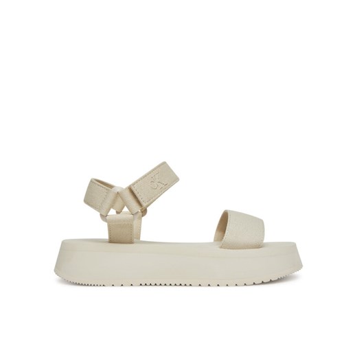 Calvin Klein Jeans Sandały Sandal Velcro Webbing Mg YW0YW01693 Écru ze sklepu MODIVO w kategorii Sandały damskie - zdjęcie 181094147