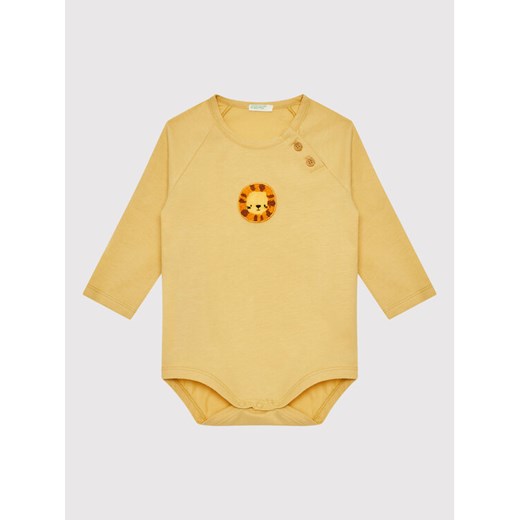 United Colors Of Benetton Body dziecięce 3ATNAB007 Żółty Regular Fit ze sklepu MODIVO w kategorii Body niemowlęce - zdjęcie 181095155