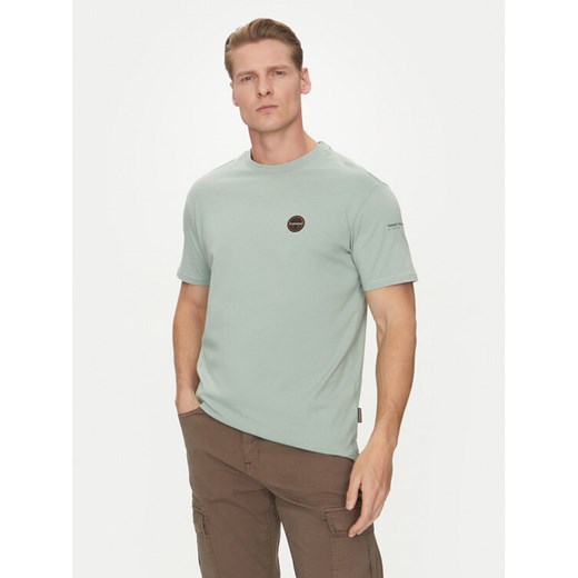 Napapijri T-Shirt S-Badge NP0A4I3N Zielony Regular Fit ze sklepu MODIVO w kategorii T-shirty męskie - zdjęcie 181098417